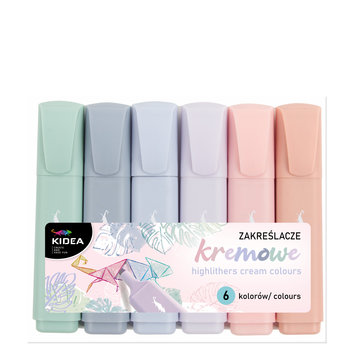 Zakreślacze Kremowe, Kidea 6 Kolorów  - KIDEA
