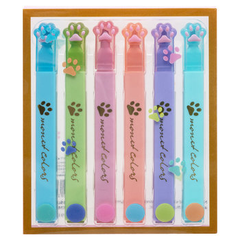 Zakreślacze, Purrrfect School, Kocie Łapki, 6 szt - Empik
