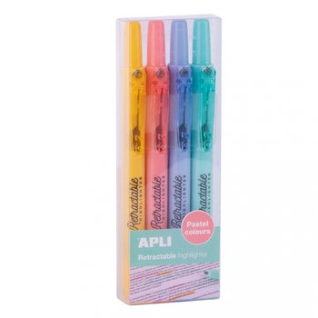 Zakreślacze wysuwane Apli Kids - 4 pastelowe kolory - APLI Kids