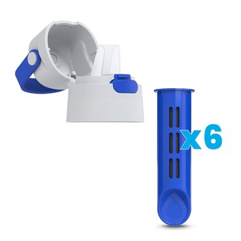 Zakrętka i 6 wkładów do butelki filtrującej Dafi SOLID szafirowy - Dafi