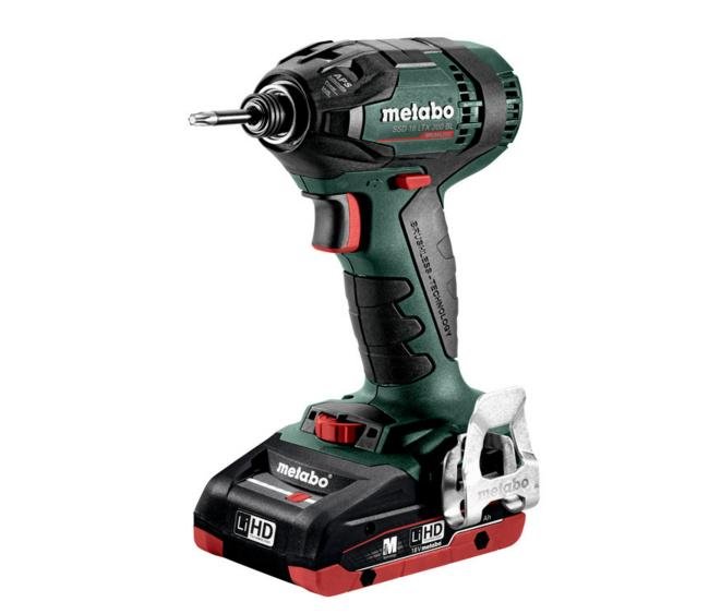 Zakrętka udarowa METABO, SSD, 18 LTX, 200 BL, 200 Nm 2x4,0 Ah LiHD MET602396800