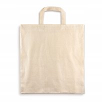 ZAKUPOWA NATURALNA TORBA BAWEŁNIANA 30x45 cm ECRU 145g EKO KRÓTKI UCHWYT