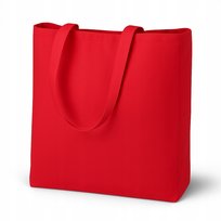 ZAKUPOWA TORBA BAWEŁNIANA 38x10x10x42 cm CZERWONA 220g WYTRZYMAŁA POJEMNA
