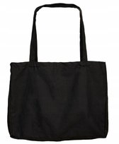 ZAKUPOWA TORBA BAWEŁNIANA 38x28 cm CZARNA 145g z DŁUGIM UCHWYTEM EKO