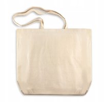 ZAKUPOWA TORBA BAWEŁNIANA 38x8x8x42 cm ECRU WYTRZYMAŁA EKOLOGICZNA DUŻA