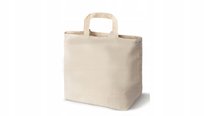 ZAKUPOWA TORBA BAWEŁNIANA 44x36 cm ECRU 220g Z KRÓTKIM UCHWYTEM Duża EKO