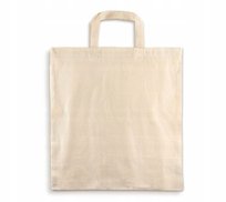 ZAKUPOWA TORBA BAWEŁNIANA 45x47 cm ECRU 220g Z KRÓTKIM UCHWYTEM Duża EKO