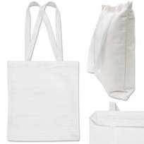 ZAKUPOWA TORBA MATERIAŁOWA 38x42 cm BIAŁA GARSONKA z Długim Uchwytem 70 cm