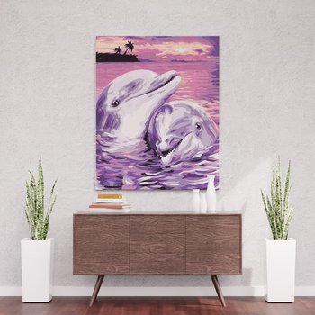 Zaloty delfinów - Malowanie po numerach 50x40 cm - ArtOnly