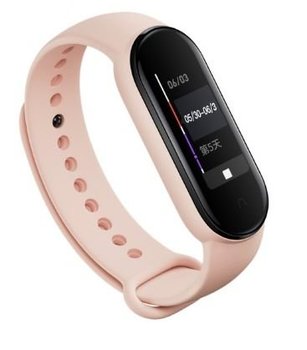 Zamienna Silikonowa Opaska Pasek Do Xiaomi Mi Band 5 / 6 / 7 Pudrowy - Bestphone