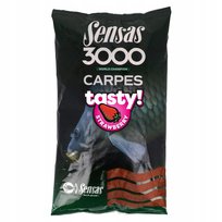 ZANĘTA KARPIOWA FEEDER SENSAS 3000 CARP TASTY STRAWBERRY 1 KG