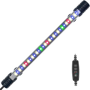 Zanurzalna lampa akwariowa LED, timer, automatyczne włączanie/wyłączanie, funkcja ściemniania, 3 tryby oświetlenia, 10 opcjonalnych poziomów jasności - 29 cm - Inny producent