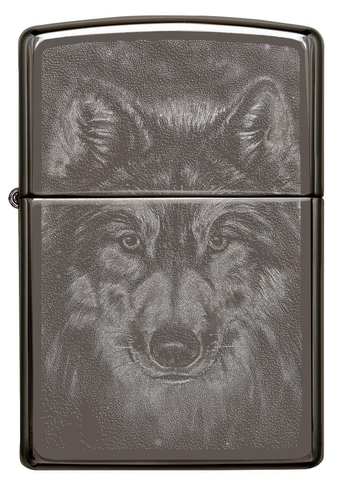 Accendino Zippo Design Lupo E Cucciolo – Cromato Spazzolato Con Immagine A Colori – Prodotto USA – Garanzia 30 Anni