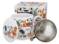 Zaparzacz baryłka Koci Świat - LENIWE KOTY (widow box) Duo