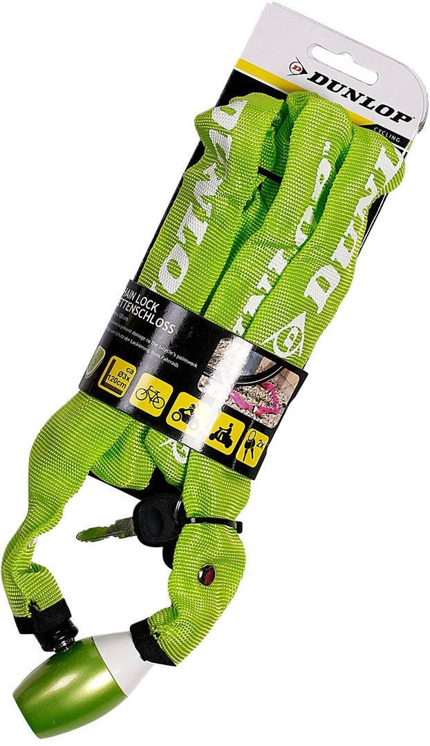 Фото - Захист для активного відпочинку Dunlop Zapięcie rowerowe łańcuch z kluczykiem  120cm 