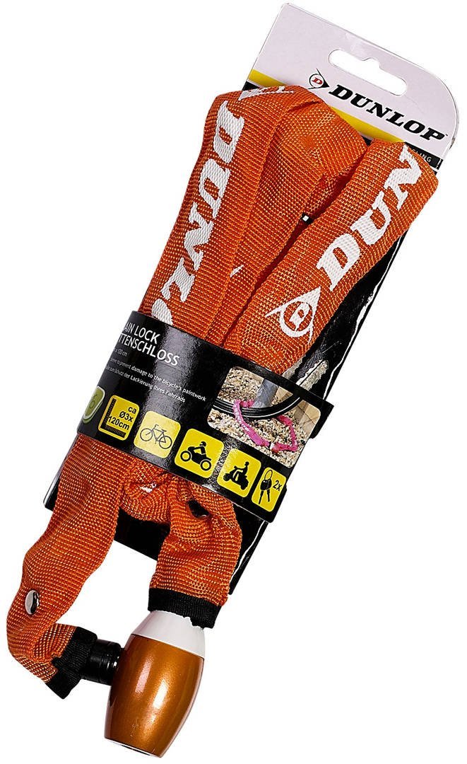Фото - Захист для активного відпочинку Dunlop Zapięcie rowerowe łańcuch z kluczykiem  120cm 