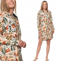 Zapinana Koszula Nocna Wiskozowa Piżama Damska Z Długim Rękawem Moraj Xl Patt 2