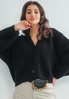 Zapinany sweter oversize czarny / Fobya - Inna marka