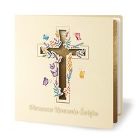 Zaproszenia Komunijne Zestaw 5 Szt. - Złocone, Wycinane Laserem. Gotowe Do Wypisania Wysyłka 24H  63826