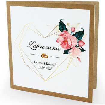 Zaproszenia kwiatowe na ślub, papier EKO, 10 sztuk - MAYA - Inna marka