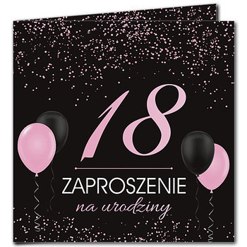 Zaproszenia na 18 urodziny Czarne Rose Balony / Cocobird - Cocobird