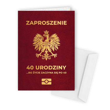 Zaproszenia na 40 Urodziny Paszport - 10 sztuk - Szalony Kot