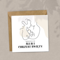 ZAPROSZENIA na ślub i chrzest jednocześnie Nowoczesne 10szt