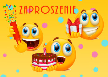Zaproszenia na urodziny dla dzieci emoji emotki /Digital Art
