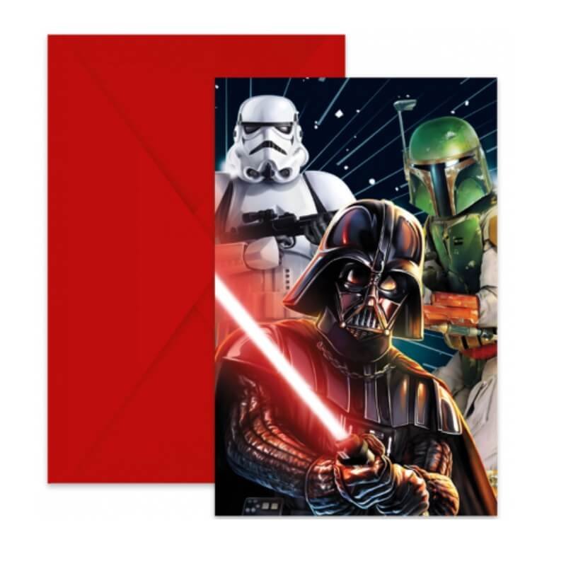 Фото - Конверти й листівки Procos Zaproszenia Na Urodziny Star Wars Galaxy, 6 Szt. 