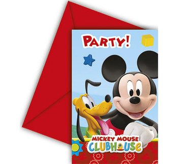 Zaproszenia, Playful Mickey, 6 sztuk - Procos