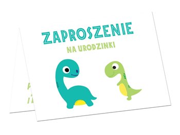 Zaproszenia urodzinowe Wesołe Dinozaury - 6 szt. - Congee.pl