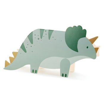 Zaproszenia w kształcie Triceratopsa zielony 6szt - ABC