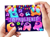 ZAPROSZENIE AMONG US NA URODZINY DZIECKA + KOPERTA