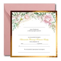 Zaproszenie na KOMUNIĘ ŚWIĘTĄ błysk - bukiet - 1szt - komunijne