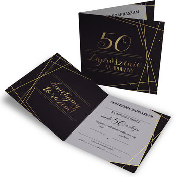 Zaproszenie Na Urodziny 50 Czarno Złote Z2 - Inna marka
