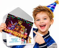 ZAPROSZENIE NA URODZINY FIVE NIGHTS AT FREDDY'S ZAPROSZENIA + KOPERTA