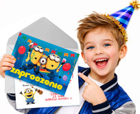 ZAPROSZENIE NA URODZINY MINIONKI ZAPROSZENIA + KOPERTA