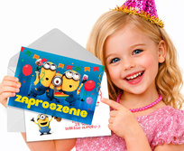 ZAPROSZENIE NA URODZINY MINIONKI ZAPROSZENIA + KOPERTA