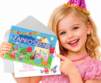 ZAPROSZENIE NA URODZINY ŚWINKA PEPPA PIG ZAPROSZENIA + KOPERTA