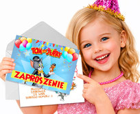 ZAPROSZENIE NA URODZINY TOM I JERRY ZAPROSZENIA + KOPERTA