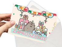 ZAPROSZENIE PUSHEEN NA URODZINY DZIECKA + KOPERTA