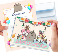 ZAPROSZENIE PUSHEEN NA URODZINY DZIECKA + KOPERTA