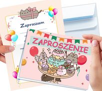 ZAPROSZENIE PUSHEEN NA URODZINY DZIECKA + KOPERTA