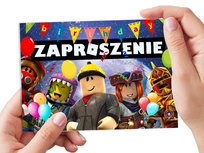 ZAPROSZENIE ROBLOX NA URODZINY DZIECKA + KOPERTA