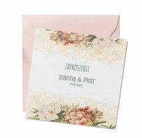 Zaproszenie Ślub Wesele Kwadrat 3Szt + Koperty Y7