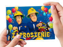 ZAPROSZENIE STRAŻAK SAM NA URODZINY DZIECKA + KOPERTA