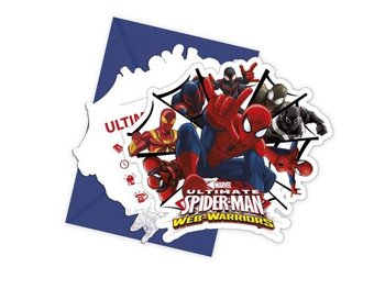 Zaproszenie z kopertą Spiderman - 6 szt - Aster
