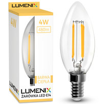 Żarówka E14 LED FILAMENT 4W CIEPŁA edison ŚWIECZKA