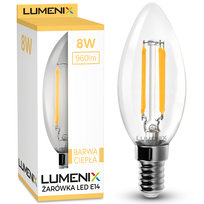 Żarówka E14 LED FILAMENT 8W CIEPŁA edison ŚWIECZKA