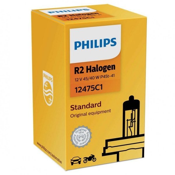 Zdjęcia - Żarówka samochodowa Philips Żarówka halogenowa  Standard R2 12V 45/40W, 1 szt. 